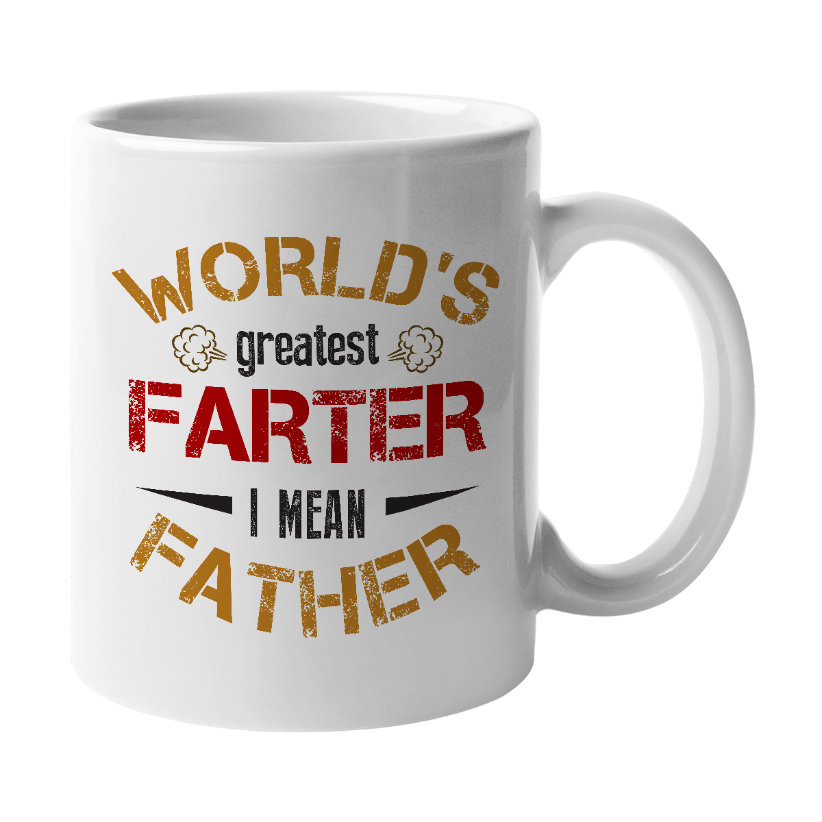 Best Father Farter World Printed Ceramic Mug – Funny Novelty Gift For Dad, 11oz
